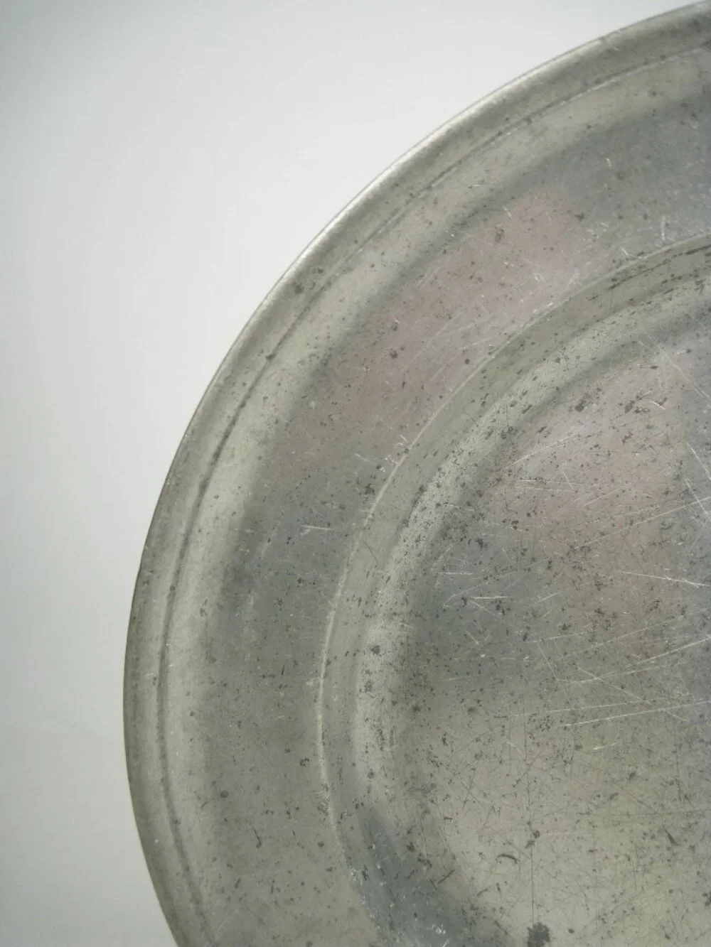 Antique Pewter Plate Shallow Dish With Hallmarks Age Wear Charger